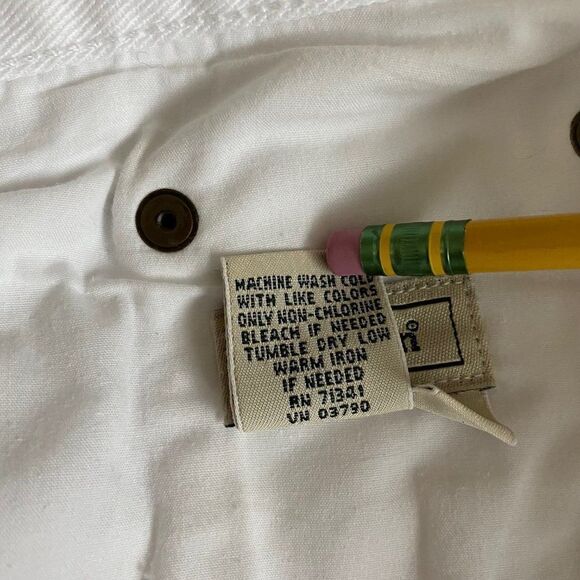 LL Bean Women’s High Waist Cotton Capri White Denim Pants - Picture 9 of 10